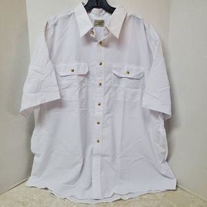 Men’s L.L. Bean Short Sleeve Outdoor Nylon Blend Shirt Sz XXL White